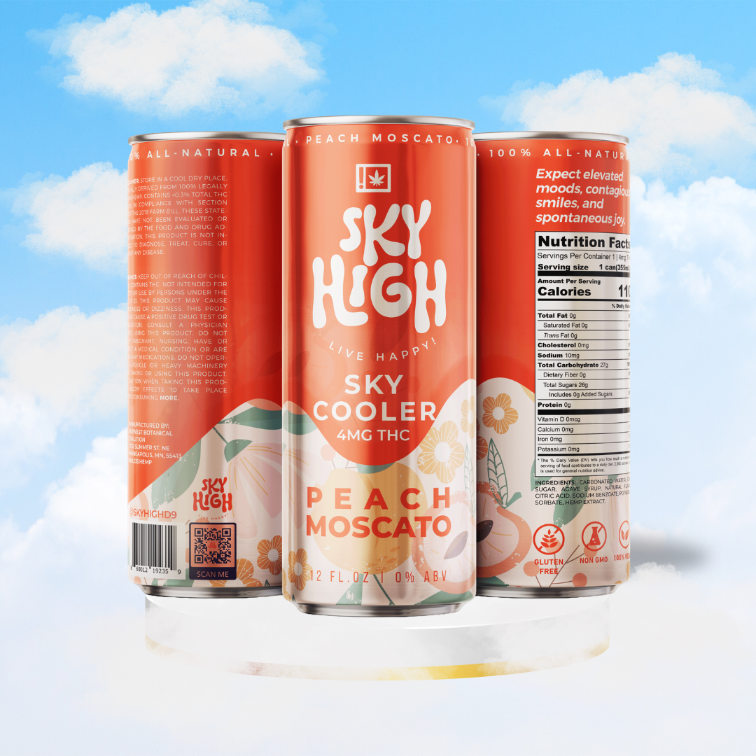 Sky Cooler Peach Moscato | 4mg THC | 4-Pack